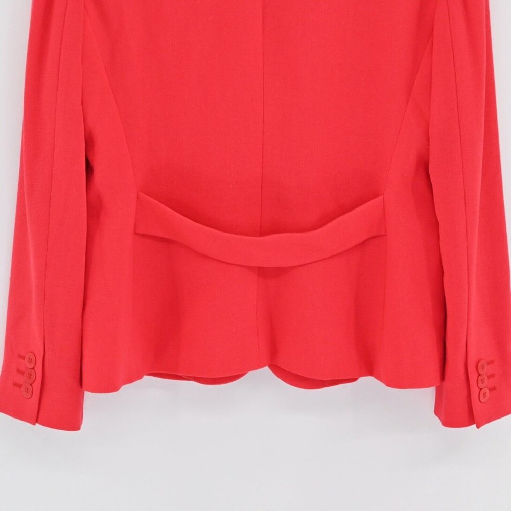 VTG 90s ARMANI COLLEZIONI Womens Size 12 Blazer Red Virgin Wool Career Office - Picture 6 of 9